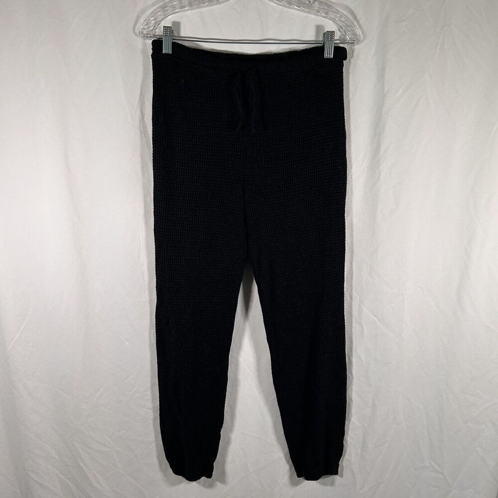 Love by Gap Jogger Pants Women's Small Black Drawstring Pull On Waffle Lounge
